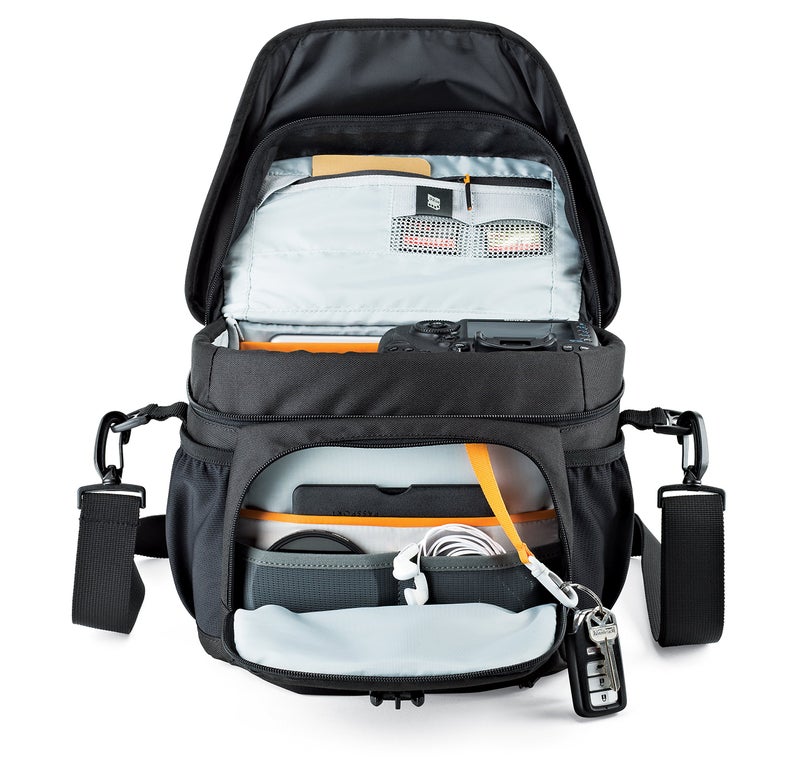 Lowepro LP37123, Nova 180 AW II Camera Bag, Waterproof, Customizable, Fits Pro-Depth DSLR with Lens, Compact Drone, 3-4 Additional Lenses, Flash, Black - Image 5